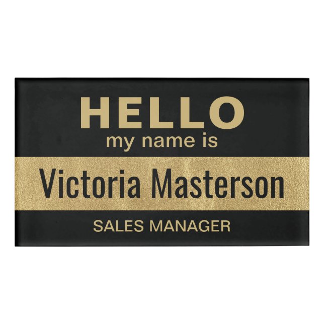 Badge D'identification Bonjour Mon Nom Est - Employé Personnalisé (Devant)
