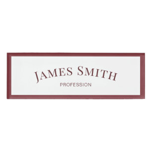 Badge D'identification Bordure rouge blanc et rubis chic : Professionnel