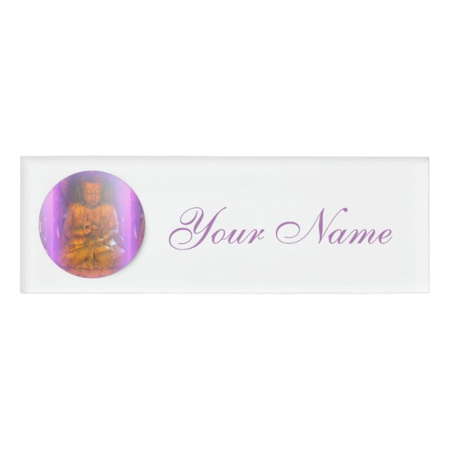 Badge D'identification bouddha à aura violette (Devant)