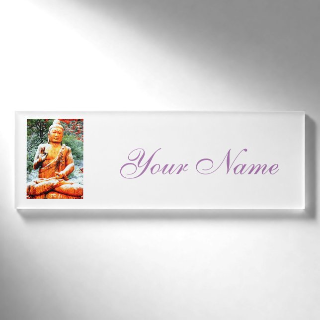 Badge D'identification bouddha assis serein (Devant)