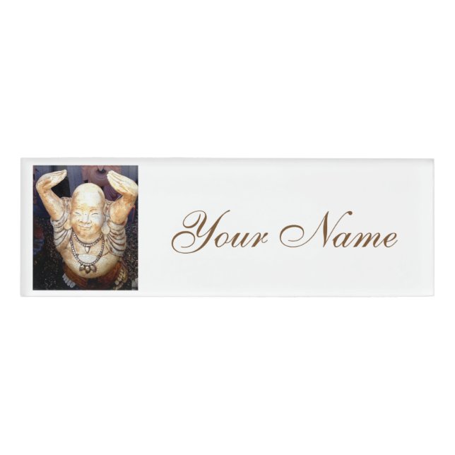 Badge D'identification bouddha heureux (Devant)