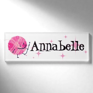 Badge D'identification Boule rétro de fil crochet crochet artisanal montr