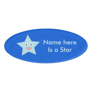 Badge D'identification Bright Blue Celebration Star Nom personnalisé Bali
