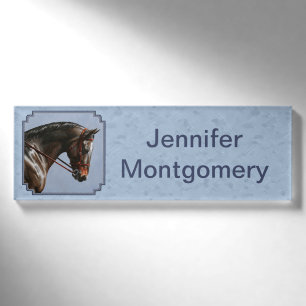 Badge D'identification Brown Bay Oldenburg Horse Portrait