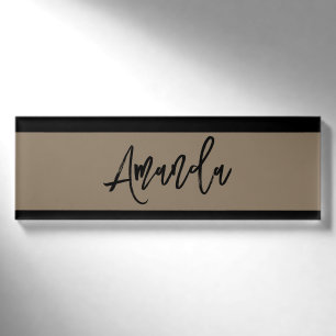 Badge D'identification Brown et noir rayures motif personnalisé
