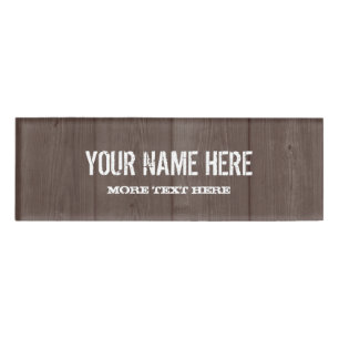 Badge D'identification Brown grange bois grain rustique nom étiquette bad