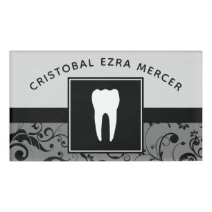 Badge D'identification bureau professionnel de dentiste damassé