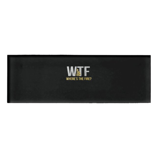 Badge D'identification Cadeau pompier | WTF Où est le pompier (Devant)