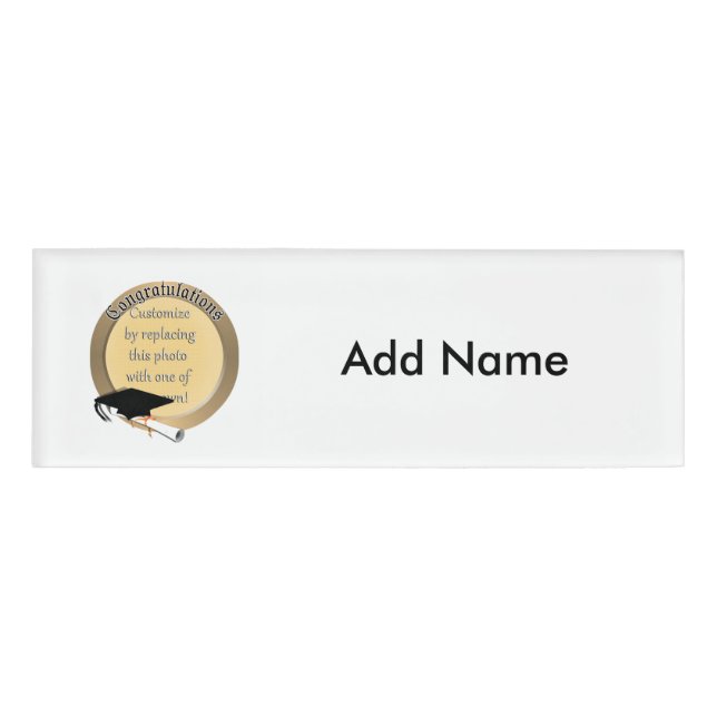 Badge D'identification Cadre photo pour la finalisation d'or 'Félicitatio (Devant)