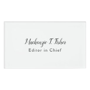 Badge D'identification Calligraphie classique Élégante Plaque blanche sim