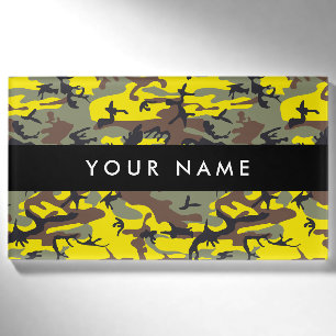 Badge D'identification Camouflage jaune et marron Personnalisez votre nom