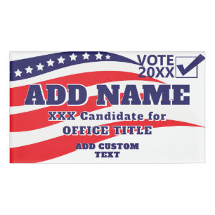 Badge D'identification Candidat à la campagne Patriotic Political 2026 Pe