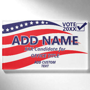 Badge D'identification Candidat à la campagne politique patriotique 2026 