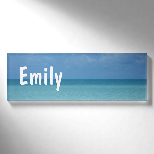 Badge D'identification Caraïbes Horizon Tropical Turquoise Bleu (Devant)
