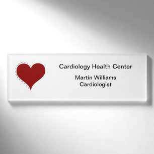 Badge D'identification Cardiologue Médicale sur le thème du coeur