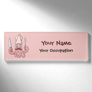 Badge D'identification Caricature du chef calmar