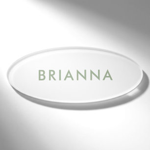 Badge D'identification Carte de nom personnalisée moderne minimaliste ver