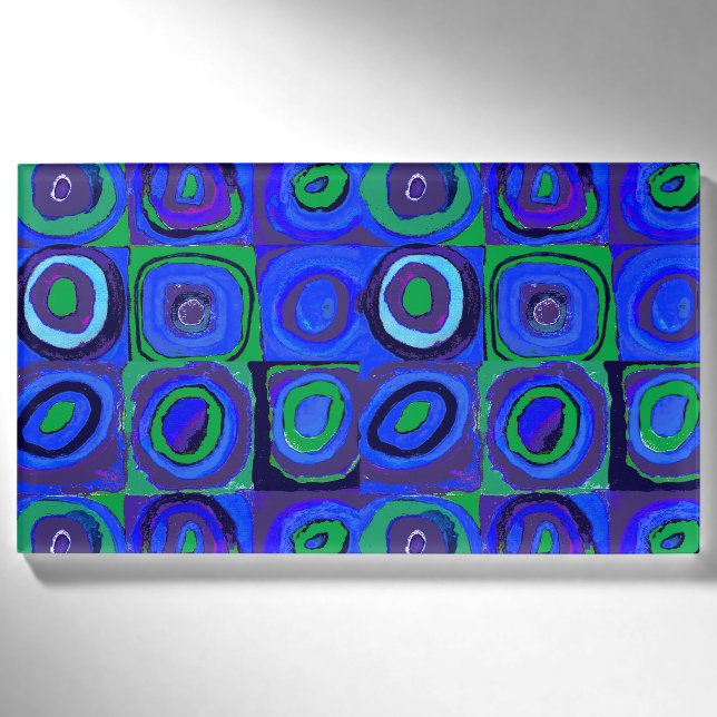 Badge D'identification Cercle Carré Kandinsky Farbstudie Blue Quadrate (Devant)