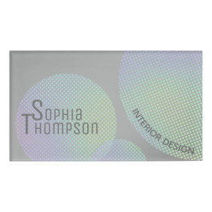 Badge D'identification Cercles Arc-en-ciel Holographique Faux modernes