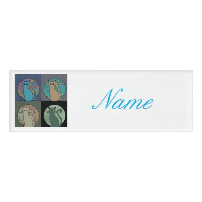 Badge D'identification Chatte Multiple Chats Assis Thunder_Cove (Devant)