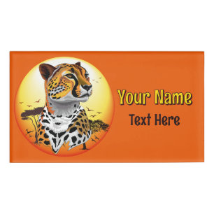 Badge D'identification Cheetah African Feline Wild Animal
