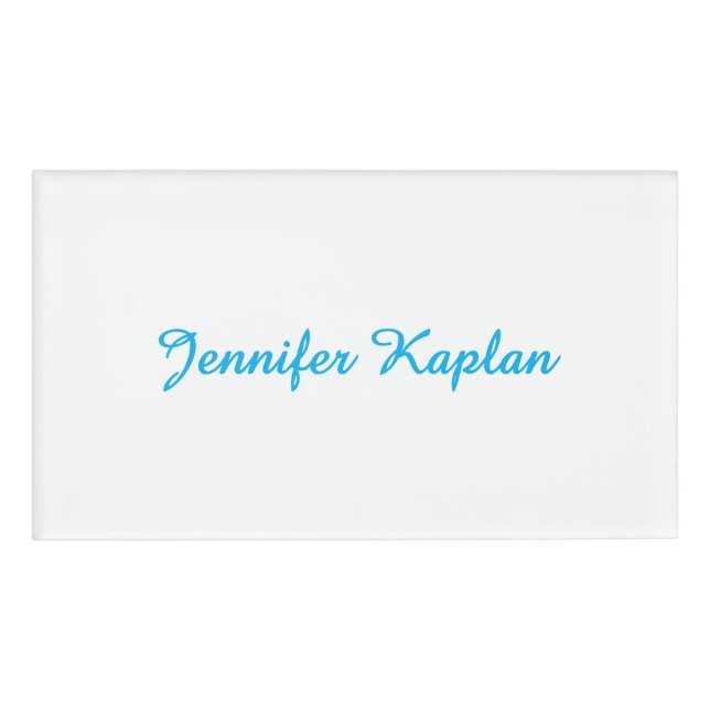 Badge D'identification Classical Handwriting Minimalist Professional (Devant)