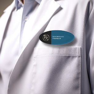 Badge D'identification Classy Pharmist Oval Nom Modèle de conception de b
