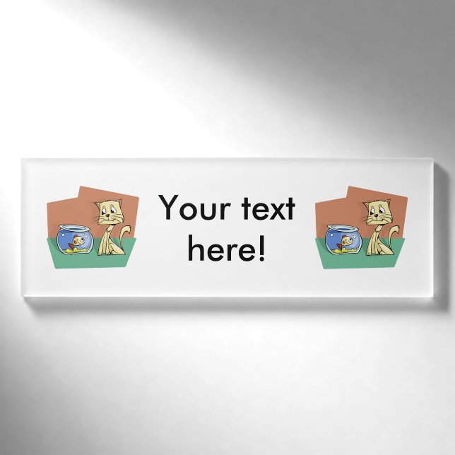 Badge D'identification Clipart de chat et de poisson (Devant)
