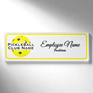 Badge D'identification Club de Pickleball Étiquette Personnalisée pour le