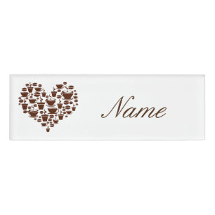Badge D'identification Coeur d'amour du café Thunder_Cove