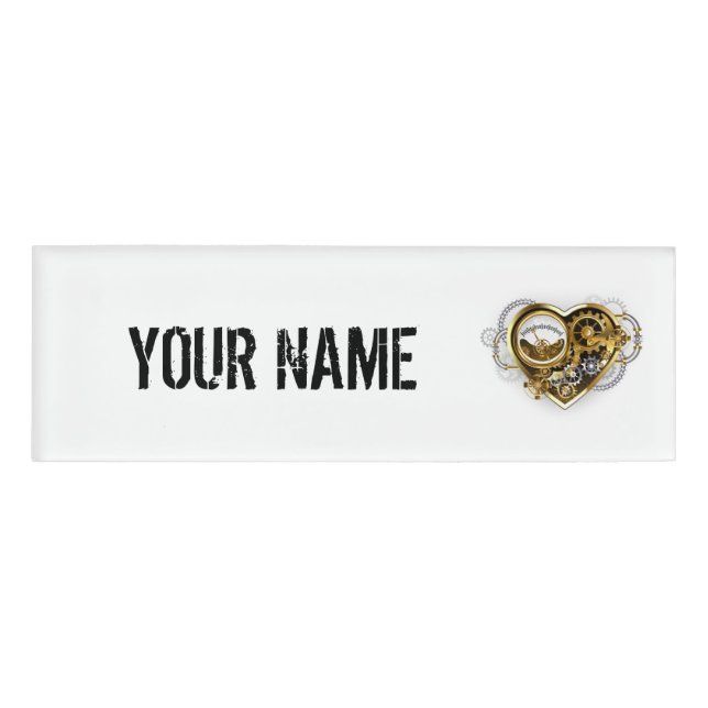 Badge D'identification Coeur vapeur avec un manomètre (Devant)