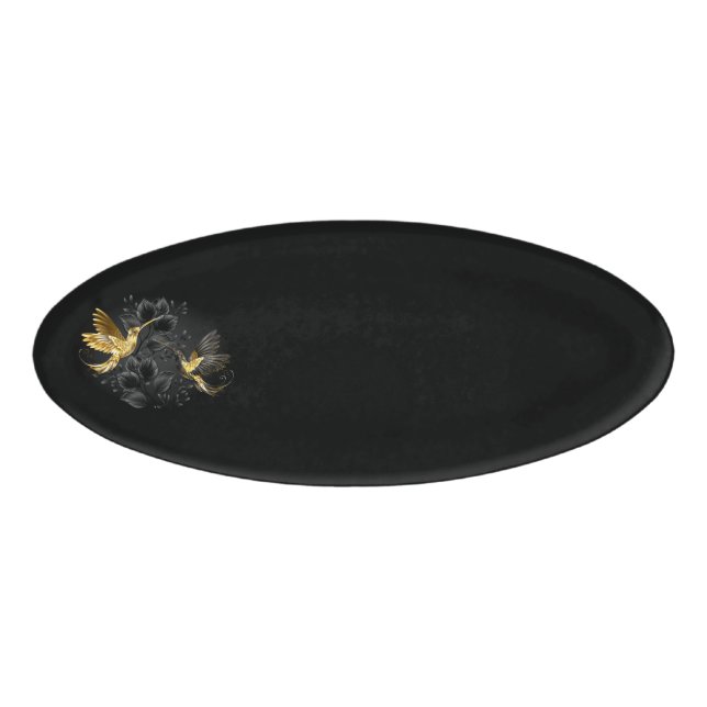 Badge D'identification Colibri noir et or (Devant)