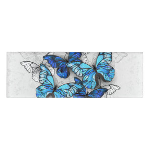 Badge D'identification Composition des White and Blue Butterflies
