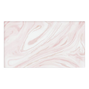 Badge D'identification Conception abstraite moderne en marbre rose vif