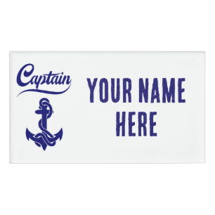 Badge D'identification Conception nautique d'ancre de voilier capitaine