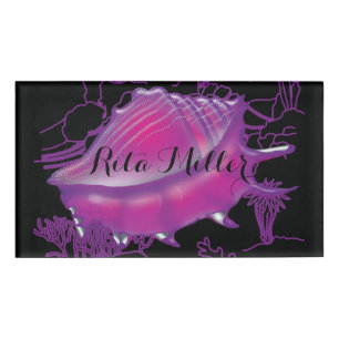 Badge D'identification Coquille marine rose