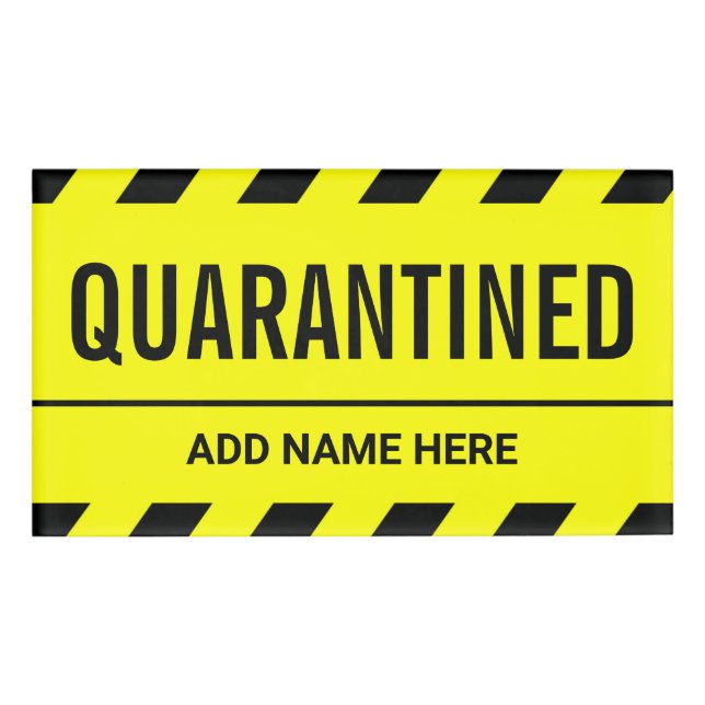 Badge D'identification Coronavirus Self Isolation Quarantine (Devant)