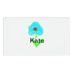 Badge D'identification Couleur d'eau bleu vert ajouter votre nom texte pe