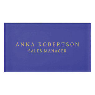 Badge D'identification Couleurs d'or bleu Professionnel minimaliste tenda