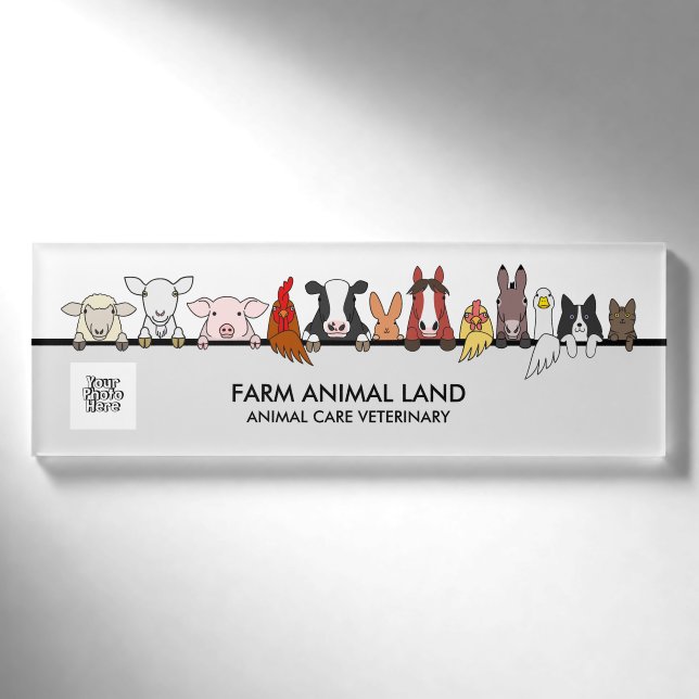 Badge D'identification Cow Farm Animals Vet Logo Pet (Devant)