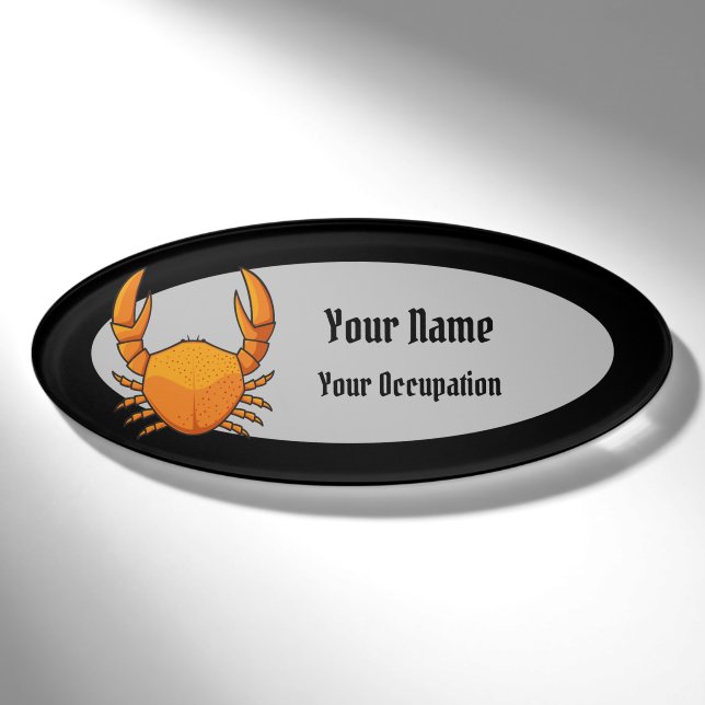 Badge D'identification Crab orange (Devant)