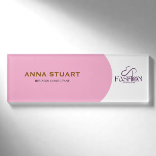 Badge D'identification Créez Votre Propre Étiquette Nominative Rose Perso