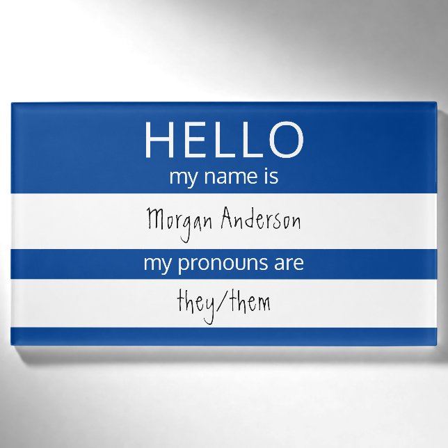 Badge D'identification Custom HELLO Mon Nom Pronounouns Est Un Insigne (Devant)