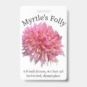 Badge d'identification de Dahlia de la Folie de My
