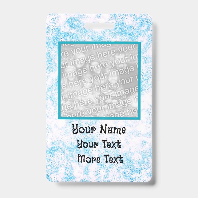 Badge d'identification de la photo bleue (Face)