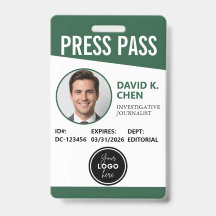 Badge d'identification de laissez-passer de presse