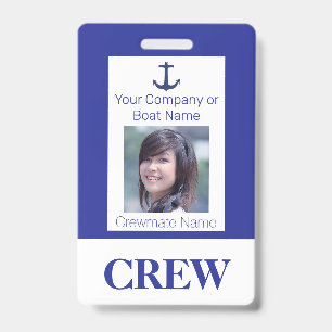 Badge d'identification de l'équipage du bateau ou