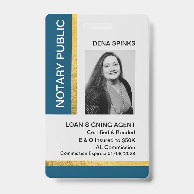 Badge d'identification de notaire public (Avant)