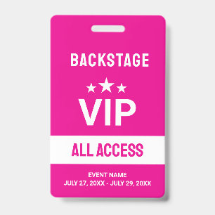 Badge d'identification de passe d'accès arrière VI