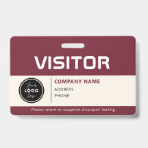 Badge d'identification de passe visiteur moderne r
